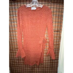 Women's Painted Threads Mini Sweater Dress‎ In Rust Color Size Medium EUC